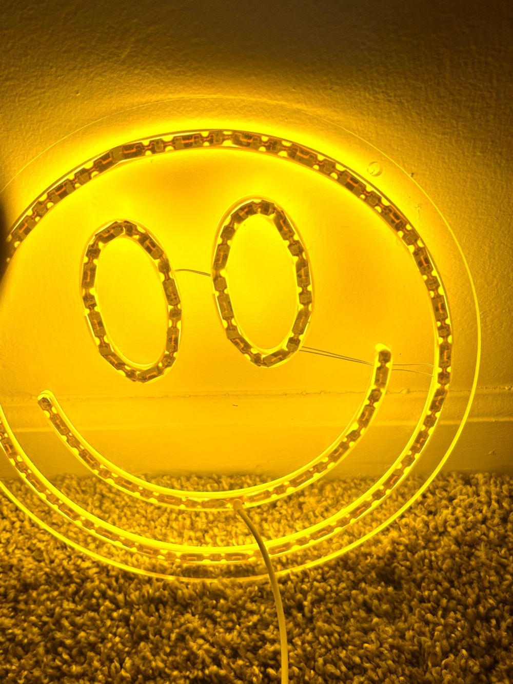 Yellow Smiley Face Neon Sign - Picture 4 of 5